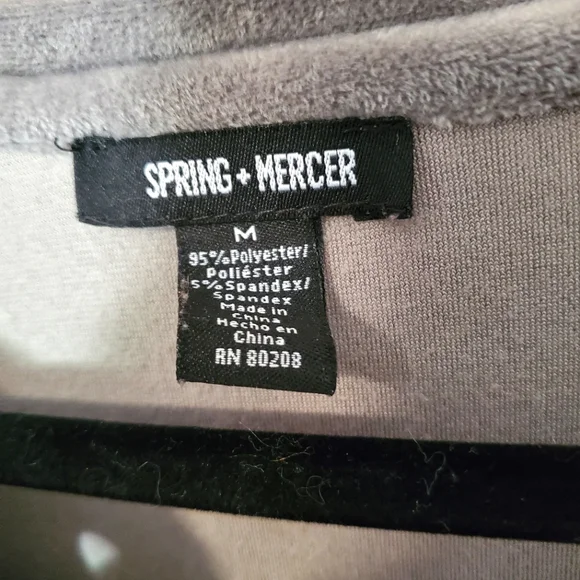 Spring & Mercer Gray Velvet Tie Lace up front Pullover Sweater Size Medium - Picture 3 of 5